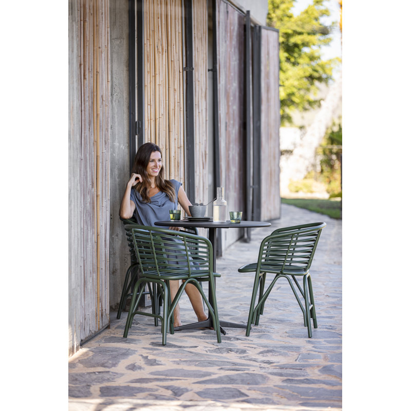 Drop Outdoor Round Coffee Table, Lava Gray, Lava Gray, 31.5" W x 31.5" L x 29.6" H