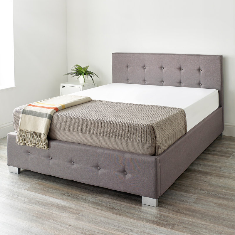 Caddo Fabric Upholstered Ottoman Bed Frame, Super King (6'), Grey