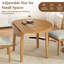 Table de salle à manger extensible ronde pour 2 à 4 personnes, table de salle à manger pliante en bois avec taille réglable, conception peu encombrante-198169026
