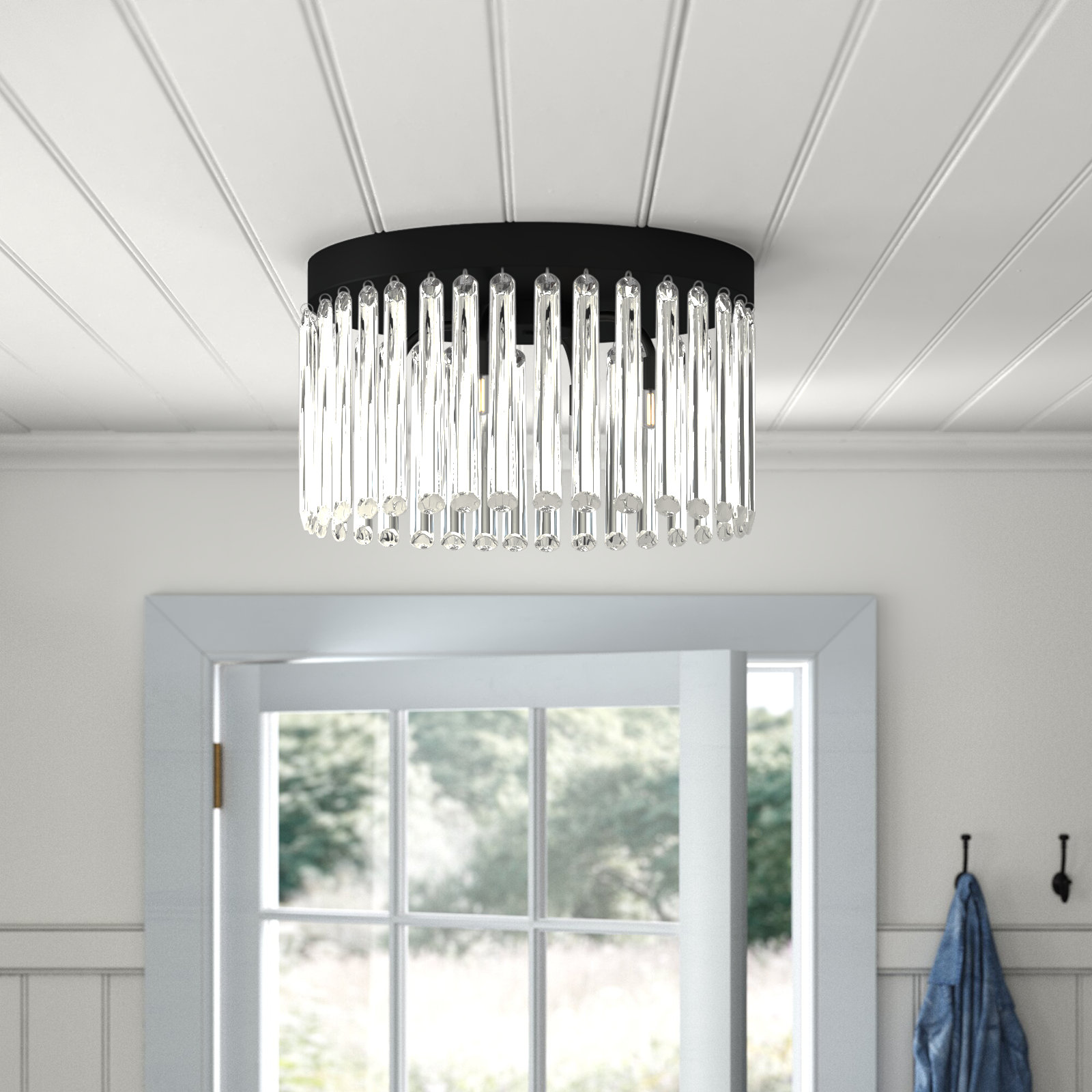 Rowe 4 Light Modern Gold Ceiling Mount, Black