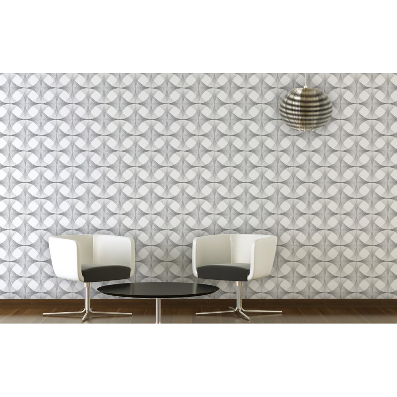 Geometric Wallpaper Double Roll, White