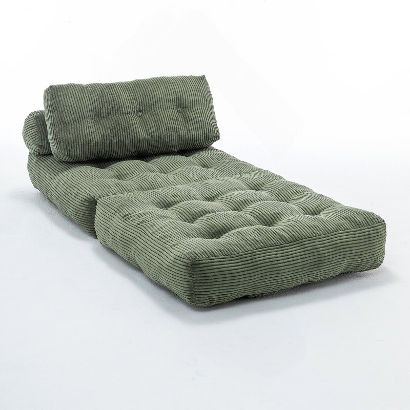 Canapé-lit pliant, canapé-lit convertible avec matelas pliable avec coussin de dossier et support pour dossier, canapé-lit pliant portatif et canapé-lit confortable pour le salon, vert, simple