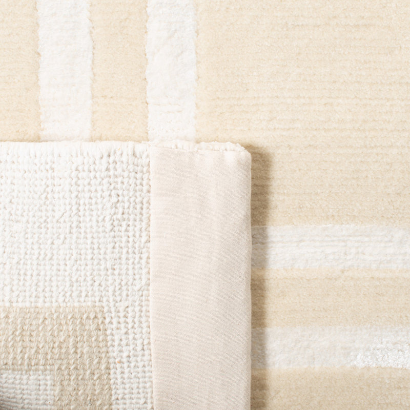 Ralph Lauren Ellington Border Wool, Viscose Geometric Rug, Rectangle 4' x 6'