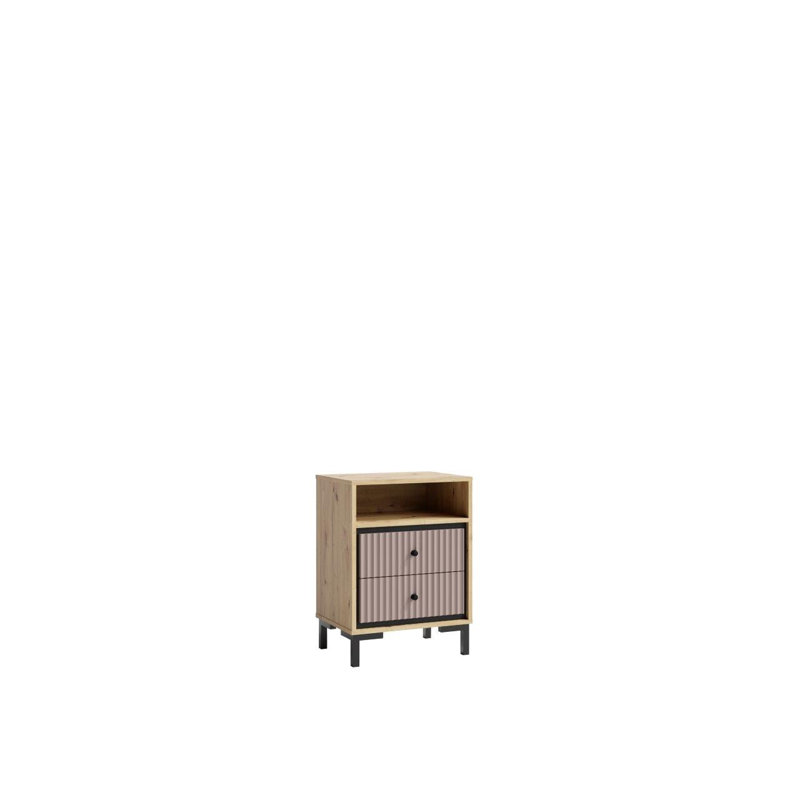 Parii Manufactured Wood Bedside Table, Pink