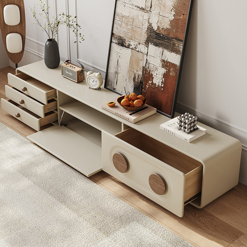 Modern Beige Manufactured Wood TV Stands, 15.75"H x 78.74"L x 15.75"W