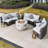 12 - Person Patio Conversation Set with Cushions