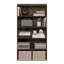 Étagère à livres à 4 niveaux avec tablette ouverte, 23,6 x 79,5 x 106,2 cm, idéale pour le bureau ou le salon, couleur pin ambré.-115307583-139499829