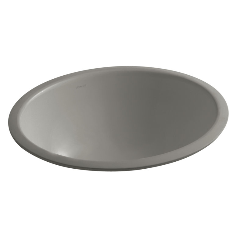 Caxton Ceramic Oval Undermount Bathroom Sink, Cashmere