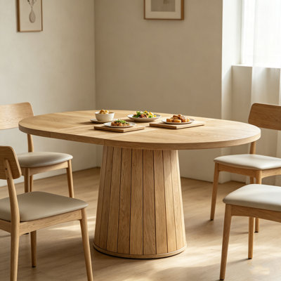 55 po Table de réunion ovale en bois, table de conférence convenant à 6 personnes