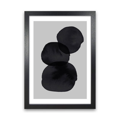 Grey And Black Stacked Circles by Pixy Paper - Print