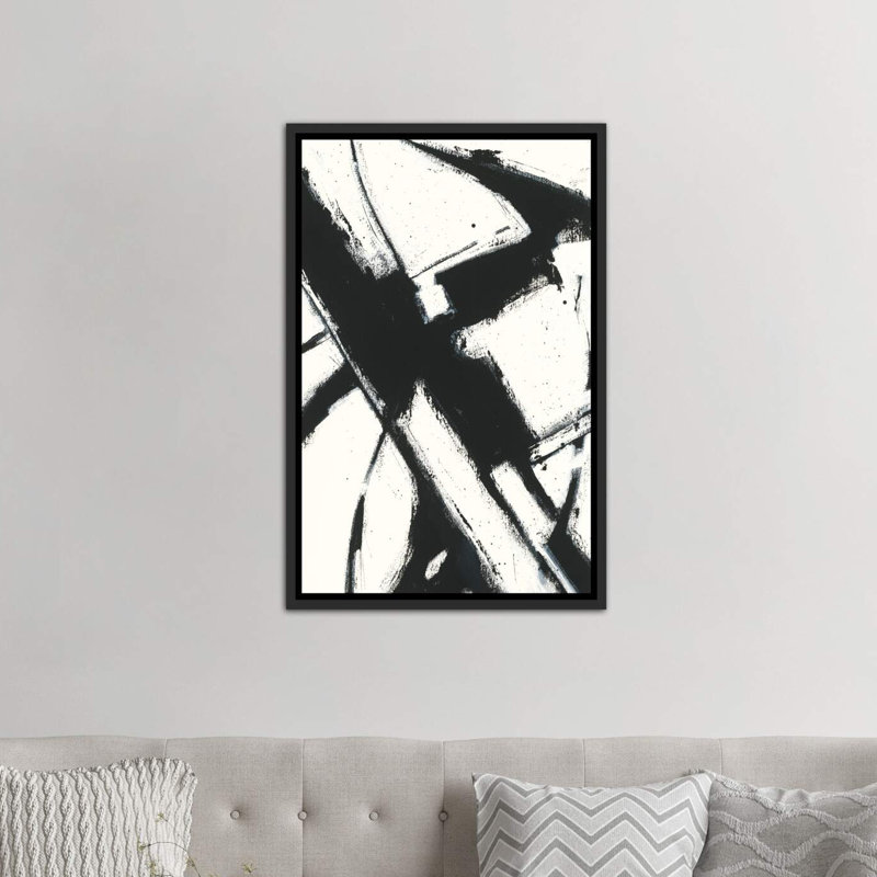 «Expression Abstract I.A» par Shirley Novak - reproduction d'art, H 60 po x l 40po x P 1,5 po, Toile avec cadre noir