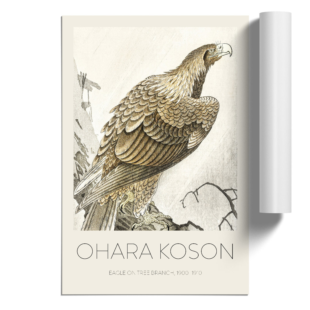 Eagle on a Tree Branch Print by Ohara Koson - Frameless Print