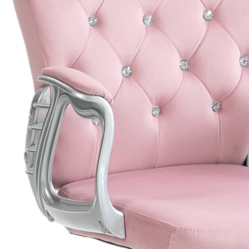 Chaise de bureau pivotante en polyester avec support lombaire, hauteur réglable, roulettes