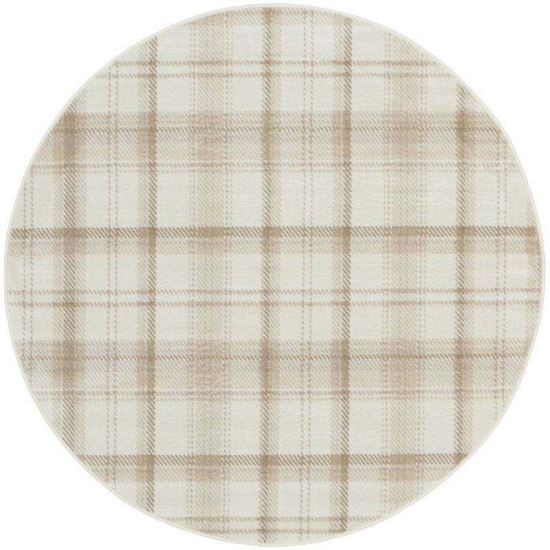 Tapis rectangulaire en polypropylène tissé à la machine Yeraldo, Rond 4 pi