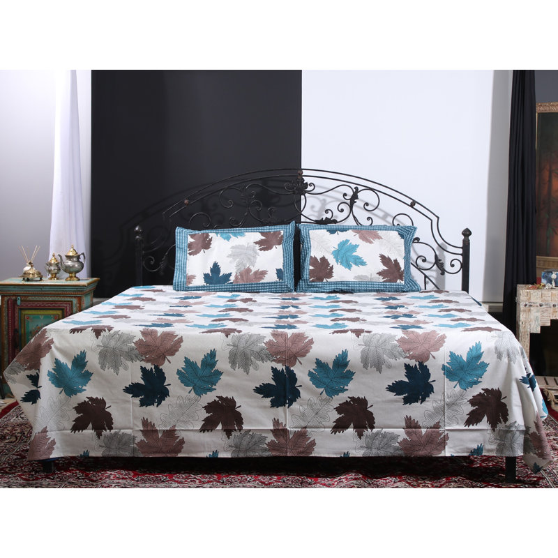 Ensemble de 2 draps en coton Exotic India, Bleu