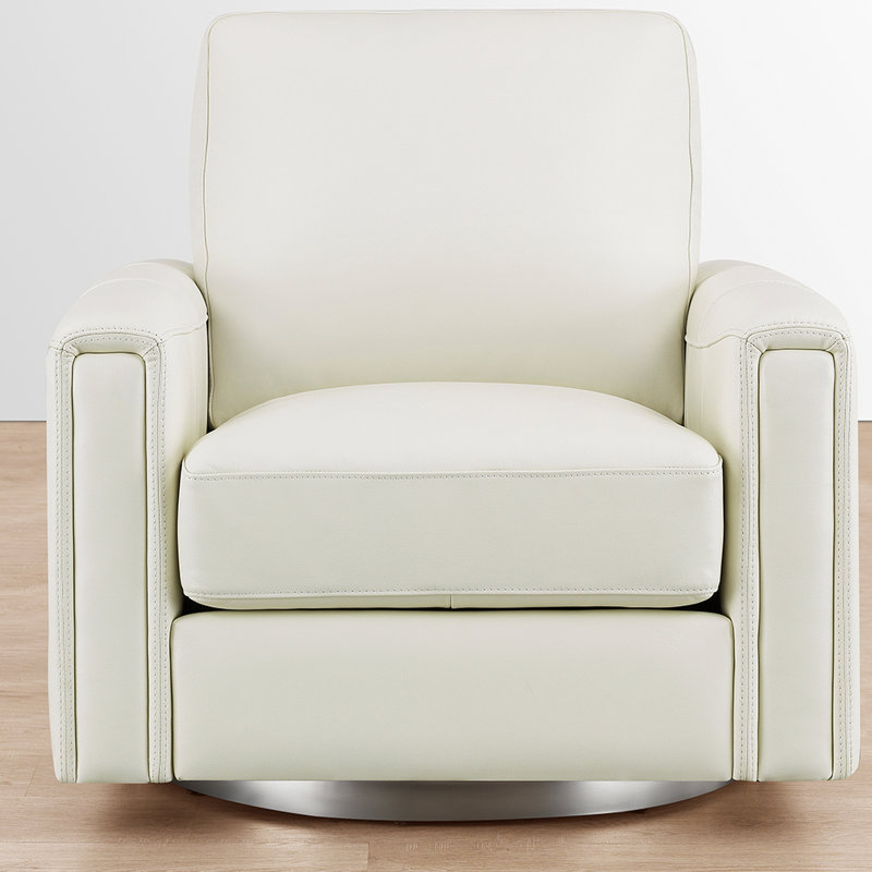 Fauteuil en cuir Donelson, Blanc