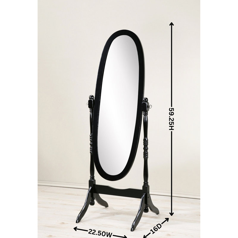 Miroir blanc pour la décoration intérieure traditionnelle - miroir ovale allongé en verre