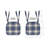 Colonial Blue Plaid Chair Pad with Ties - 15.5x17 Rustic Farmhouse Stuffed Seat Cushion-153513266