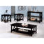 Table de style transitionnel, finition profonde, deux tablettes pour rangement pratique et console rectangulaire, espace de rangement spacieux