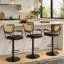 Tabouret de bar pivotant avec dossier rembourré et large rembourré de style Mid-Century avec assise rembourrée et base ultra-stable de 17,7 po (ensemble de 3)-131121280-131121283