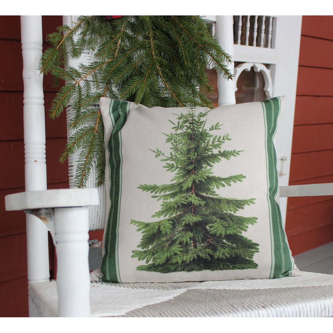  Vintage Pine Tree Throw Pillow Golden Hill Studio