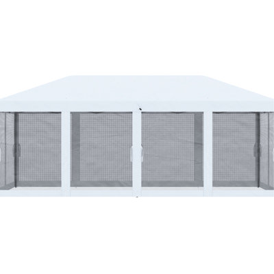 10' X 20' Pop Up Canopy Tent With Netting, Ideal For Outdoor Gatherings In Garden, Patio. Large & Cream White Resilient Instant Sun Shelter Outdoor, Patio, Creamy White, Generous Inner Capacity