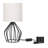 Black Modern Table Lamp with Hollowed Out Base Linen Fabric Shade