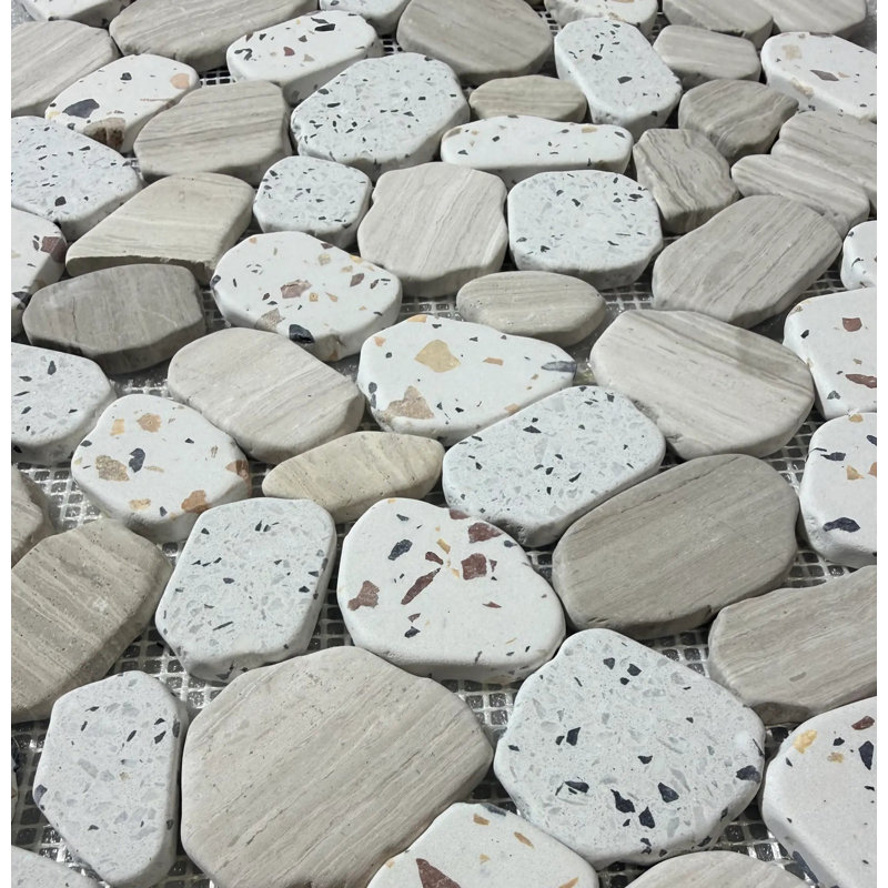 Terrazzo Pebble Mosaic 12” x 12”