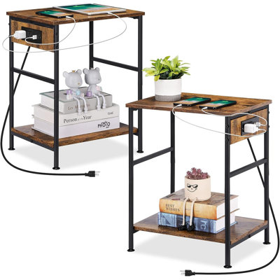 Buhler End Table Set and Built-In Outlets