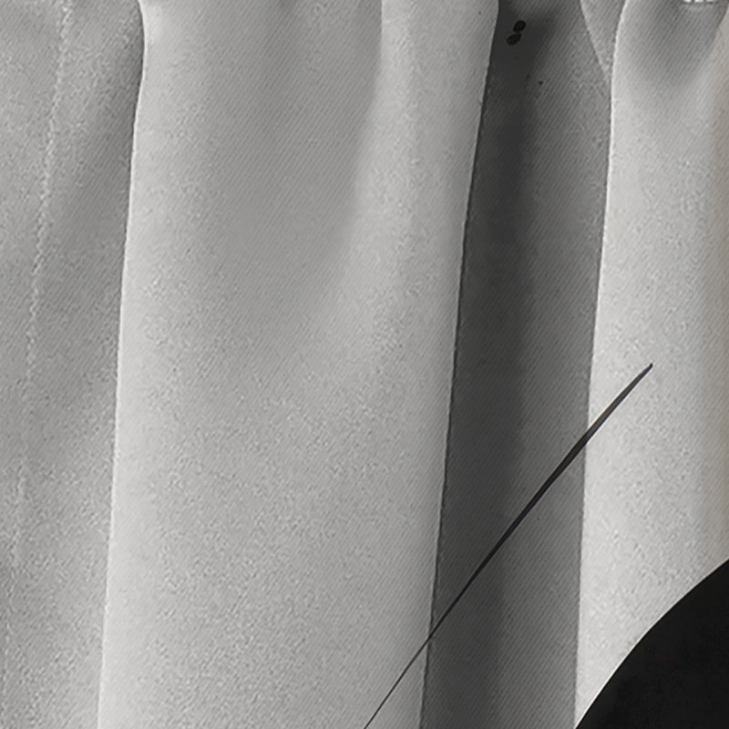 Noir, blanc et or Expression I - Rideau abstrait occultant moderne - 1 panneau, L 52 po x L 84 po