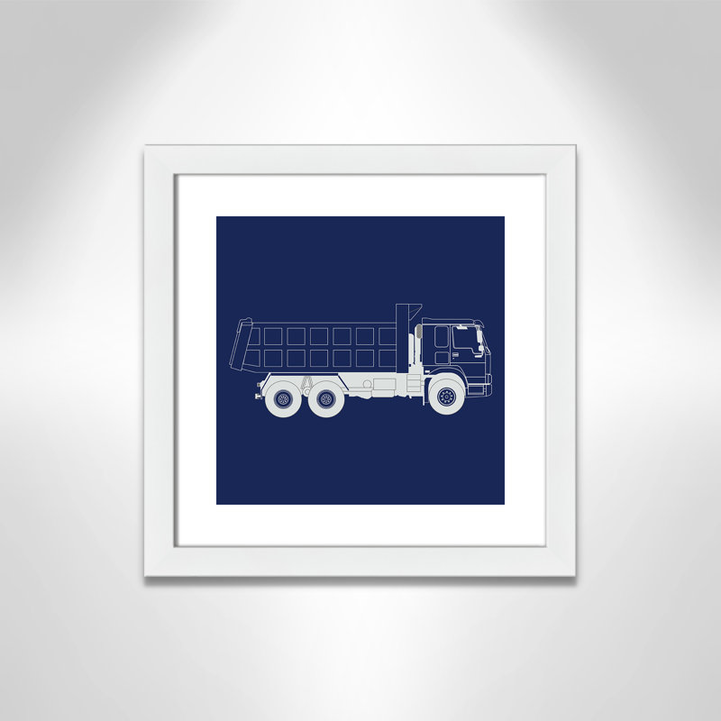 Art encadré Wild Camions, H 16 po x l 16 po x P 0,6 po, Encadré plat blanc