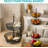 2-Tier Metal Floor Fruit Basket - Antique Black, Easy Assembly, 2-Layer Organizer for Fruits & Home Storage