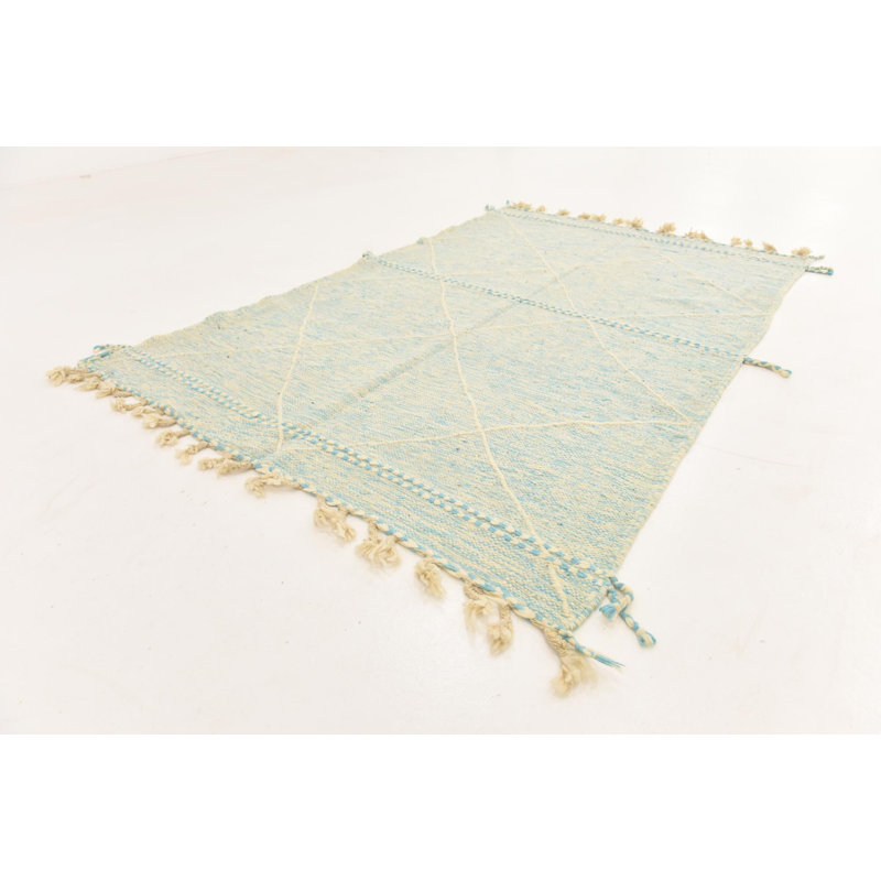 Tapis bleu clair Aabha