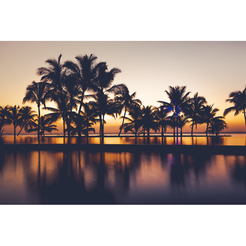Palm Tree Silhouettes by 35007 - Wrapped Canvas Print, 61cm H x 91cm W