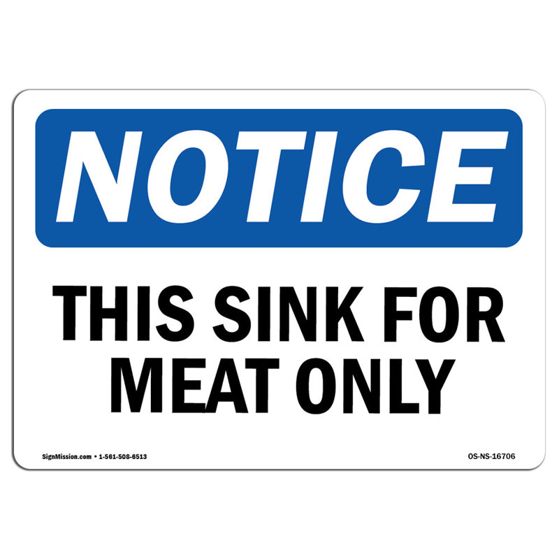 This Sink for Meat Only Sign
