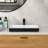 19"X12" White & Black Semi-Recessed Ceramic Bathroom Sink - Countertop Vessel Design-124005772