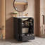 Meuble-lavabo moderne noir 24 po avec lavabo en céramique et rangement à fermeture en douceur