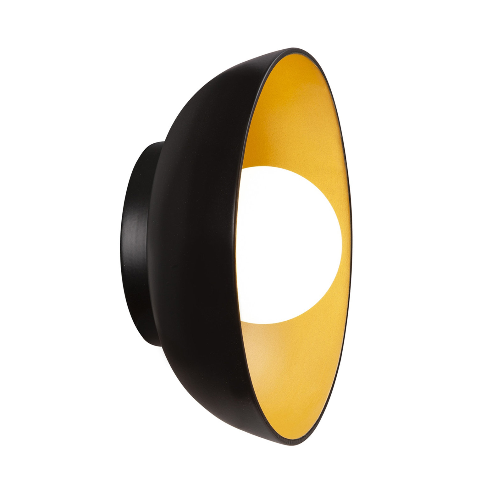 Rana Single Light Dimmable Ceramic Sconce, Carbon Matte Black/Champagne Gold
