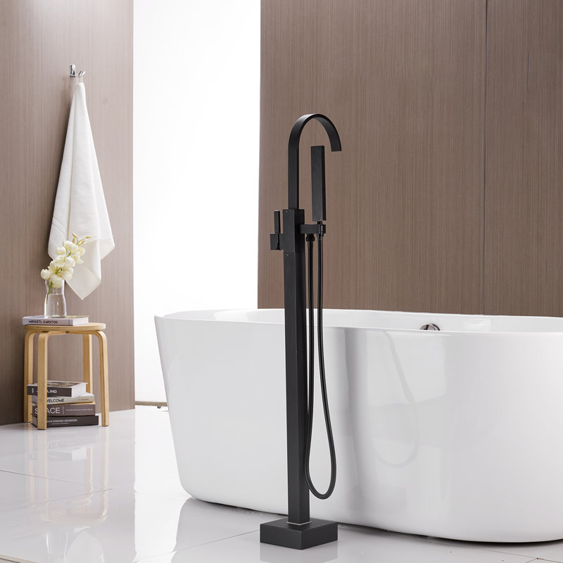 Floor Clawfoot Tub Faucet with Diverter