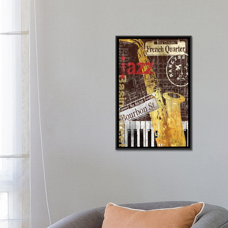 «NAwlins», reproduction d'impression sur toile, H 26 po x l 18 po x P 1,5 po, Toile avec cadre noir, Pas de tapis