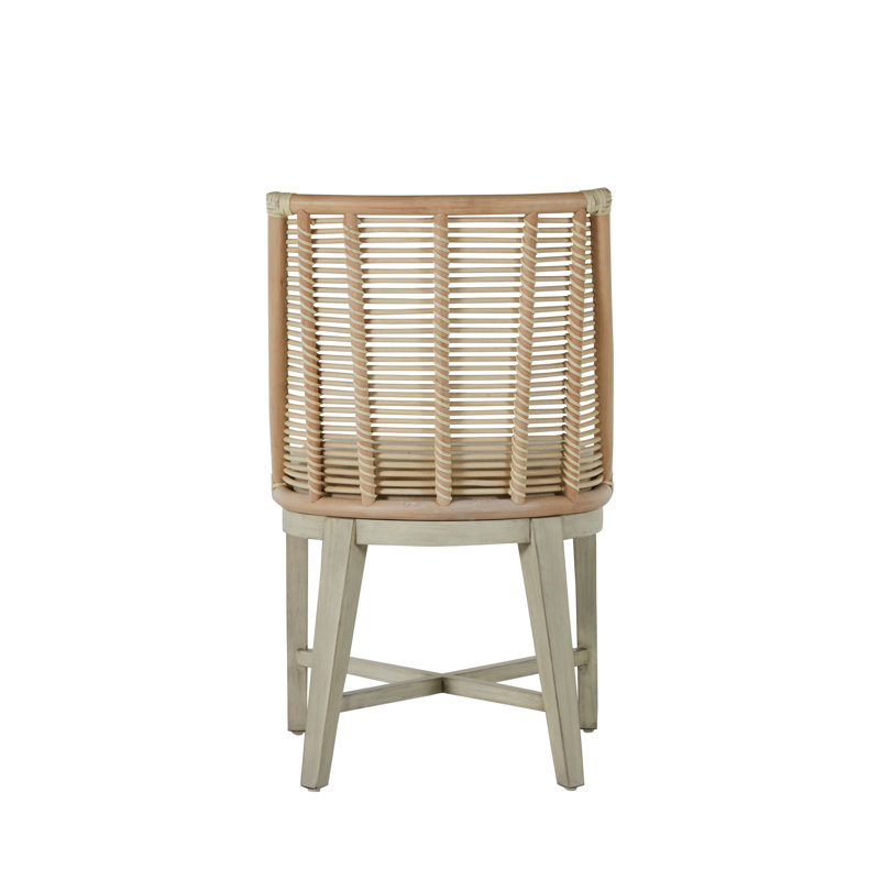 Hamlet Linen Slat Back Side Chair in Beige