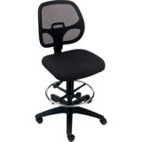 Traditional Backed Adjustable Height Ergonomic Lab Stool with Footring Wheels