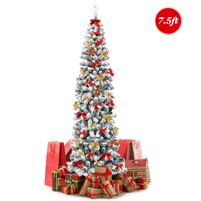 Arbre de Noël artificiel enneigé 90 g / 90 po, H 7,5 po