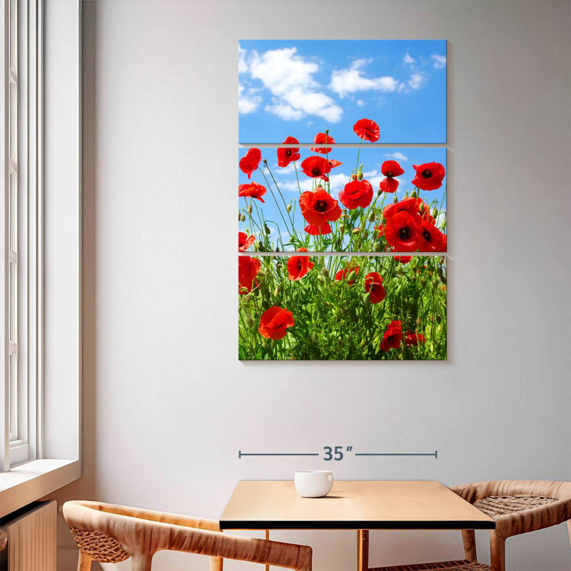 Coquelicots rouges Harnek, H 65 po x l 42 po