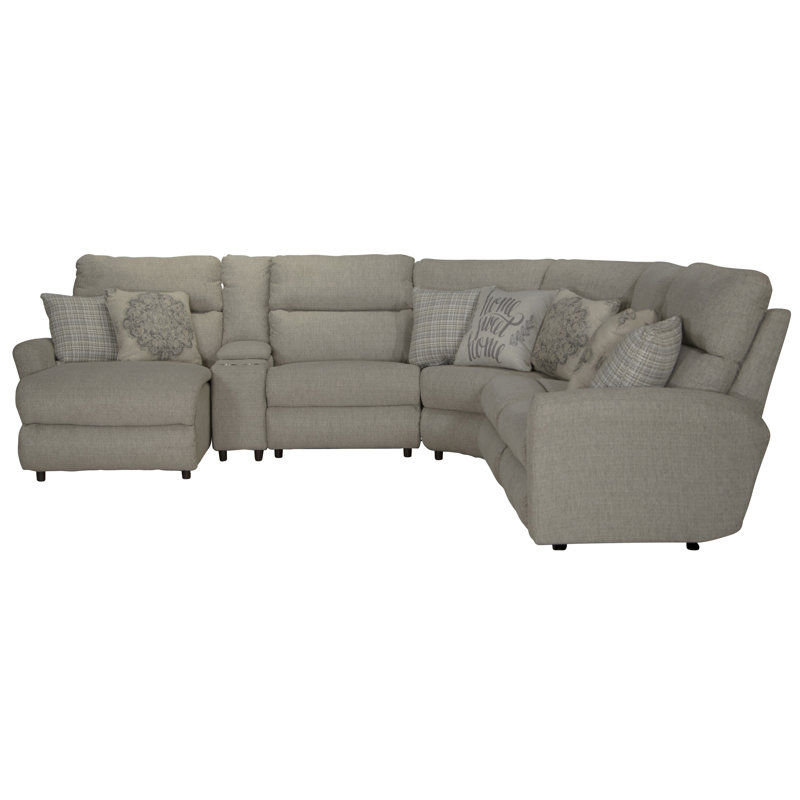 Mcpherson 6 - Piece Power Reclining Sectional with Lay-Back Chaise and 1 Lay-Flat Reclining Seat, Right Hand Facing