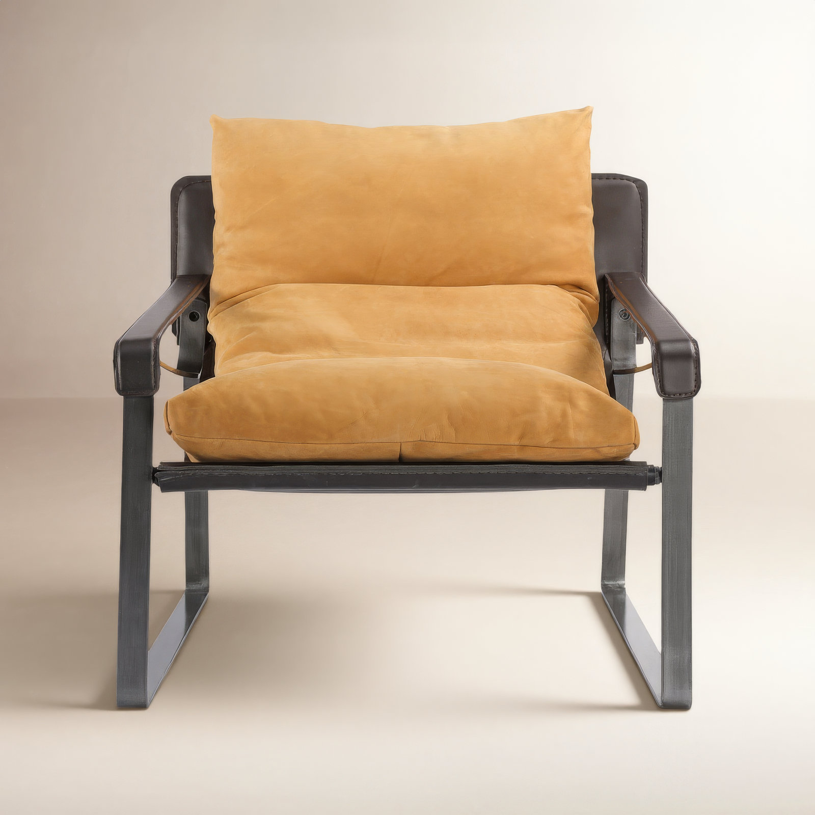 Hadler Lounge Chair, Tan Genuine Leather