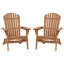 Ensemble de 2 chaises Adirondack pliantes pré-assemblées à dossier en bois de pruche pour jardin
