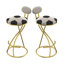 Ensemble de 2 tabourets de bar rembourrés à hauteur de comptoir Football pour tabourets de bar en métal en forme de S (structure dorée et dossier blanc crème)-1813559664-1813559666