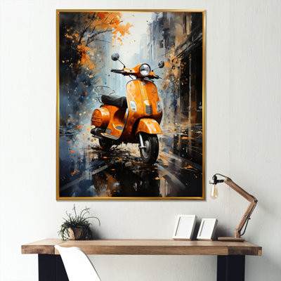 «Orange Urban Scooter Vibes» sur toile