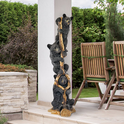Black Bear Animals Weather Resistant UV Resistant Resin Garden Statue